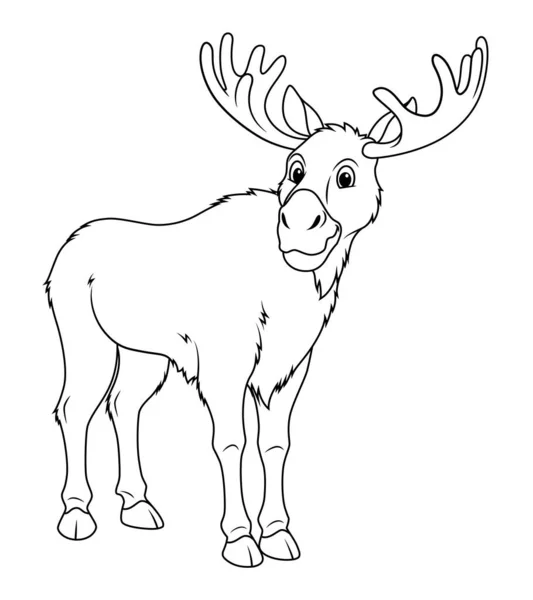 Desenhos Animados Alce Ilustração Animal — Vetor de Stock