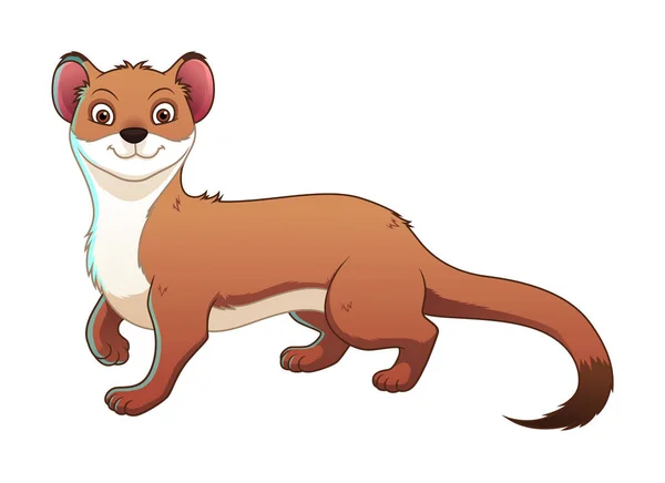Мультфильм Weasel Animal — стоковый вектор