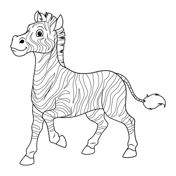 Ilustracja Zwierząt Kreskówki Zebra — Wektor stockowy