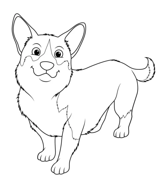 Cão Corgi Desenhos Animados Ilustração Animal — Vetor de Stock