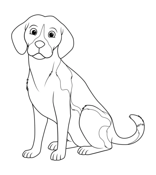 Beagle Perro Dibujos Animados Animal Ilustración — Vector de stock