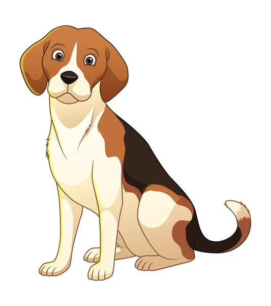Beagle Köpek Çizgi Filmi Hayvan Çizimi — Stok Vektör