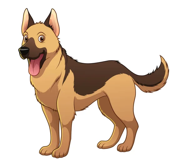 German Shepherd Dog Cartoon Animal Illustration — Stock Vector