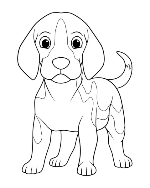 Pequeño Beagle Perro Dibujos Animados Animal Ilustración — Vector de stock