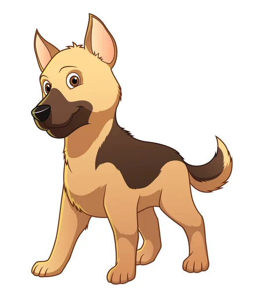 Kleine Duitse Herder Hond Cartoon Dier Illustratie — Stockvector