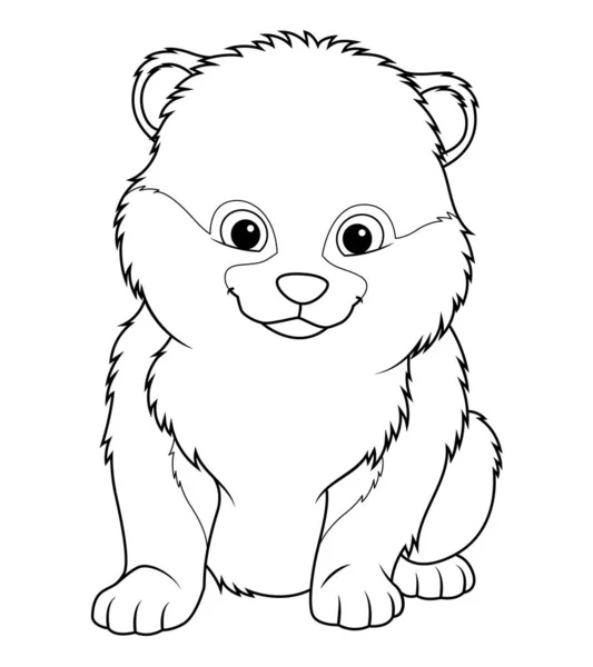 Μικρή Pomeranian Σκύλος Γελοιογραφία Ζώων Εικονογράφηση — Διανυσματικό Αρχείο