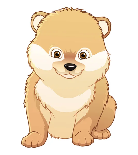 Little Pomeranian Dog Cartoon Animal Illustration —  Vetores de Stock