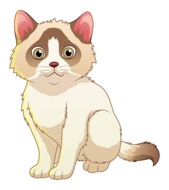 Küçük Bez Bebek Kedi Çizgi Film Hayvan Çizimi