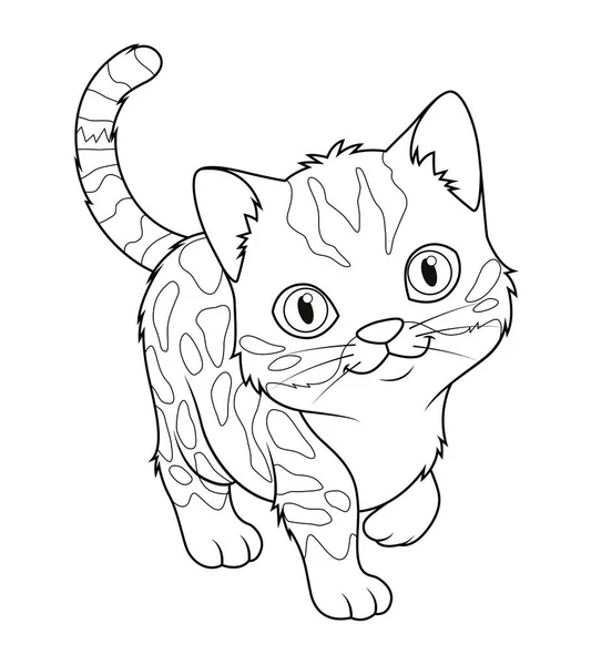Illustrazione Animale Del Fumetto Del Gatto Del Piccolo Bengala — Vettoriale Stock