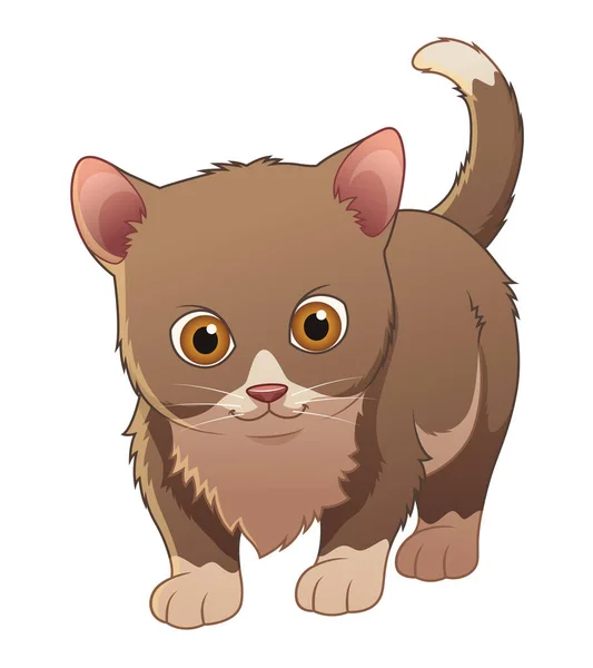Μικρή Απεικόνιση Ζώων Κινουμένων Σχεδίων Munchkin Γάτα — Διανυσματικό Αρχείο