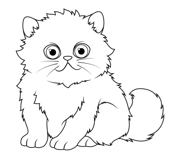 Little Persian Cat Cartoon Animal Illustration — стоковый вектор