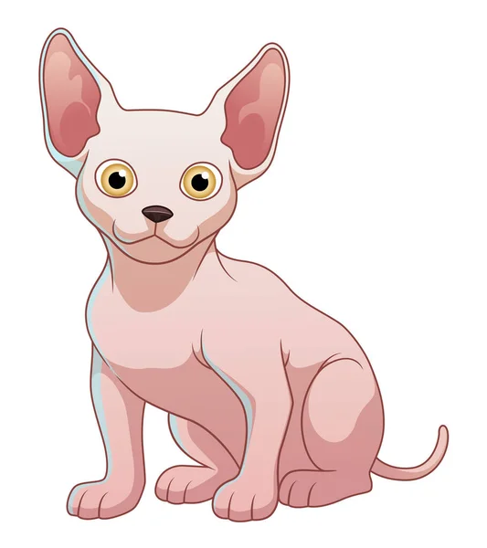 Kleine Sphynx Cat Cartoon Animal Illustration — Stockvektor