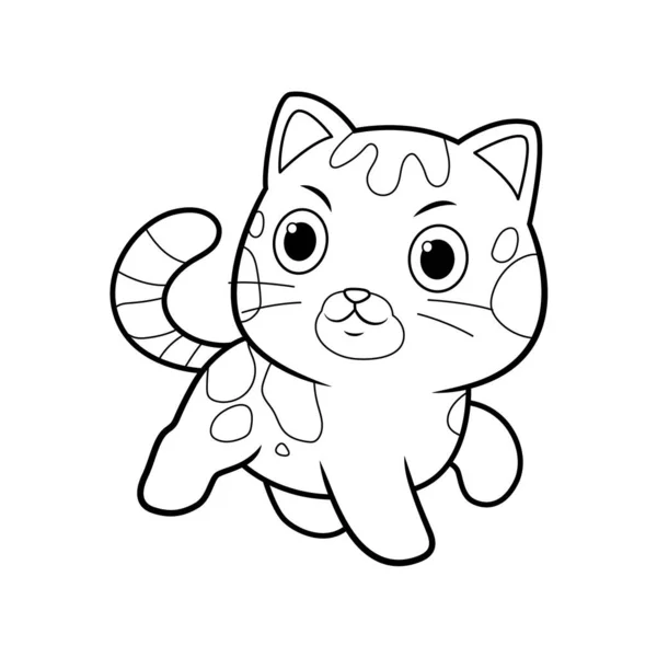 Adorável Kawaii Bengala Gato Desenhos Animados Ilustração Animal — Vetor de Stock