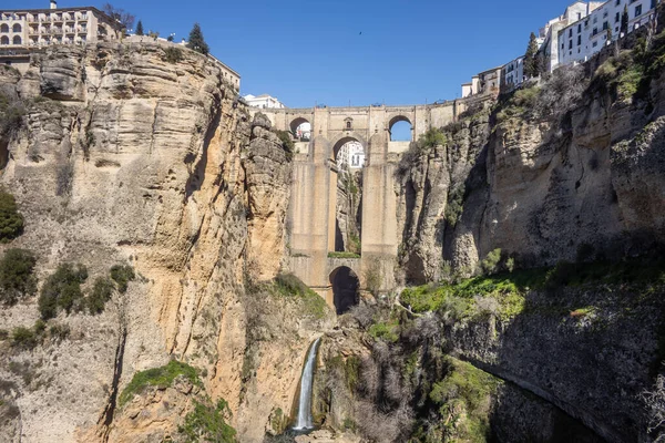 Vista Panorámica Puente Nuevo Sobre Desfiladero Del Tajo Ronda España —  Fotos de Stock