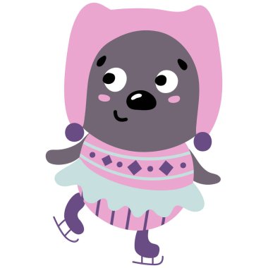 Patenli şirin bir el çizimi ayı. - Valentine. Beyaz arka plan, tecrit. Vektör illüstrasyonu.