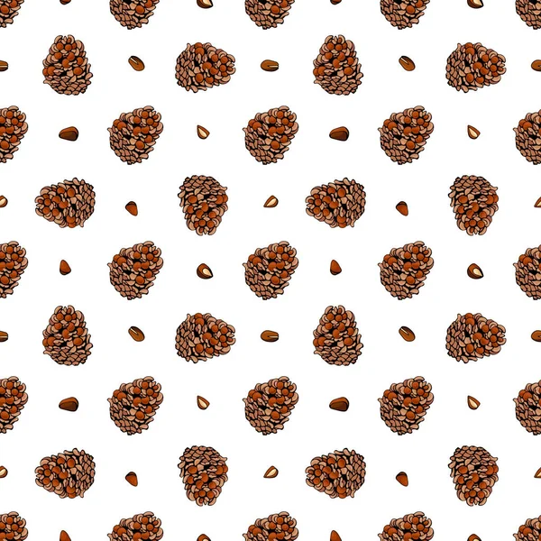 소나무 열매가 무미건조 패턴이야 포장을 디자인 — 스톡 벡터