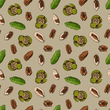 Ceviz fıstıklı kusursuz desen. Kumaş, tekstil, duvar kağıdı, ambalaj için tasarım.