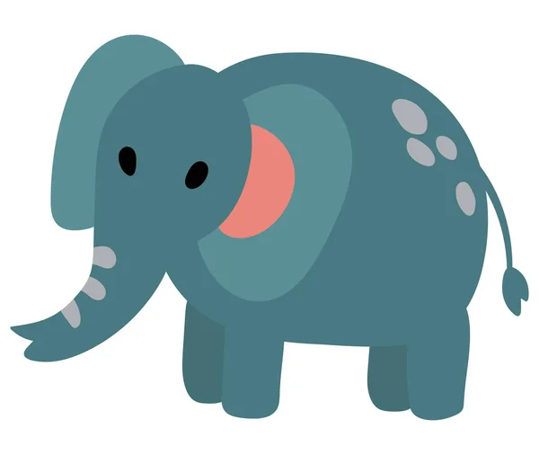 Aranyos Kézzel Rajzolt Elefánt Állatszafari Fehér Háttér Izolátum — Stock Vector