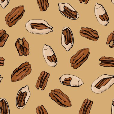 Ceviz fıstıklı kusursuz desen. Kumaş, tekstil, duvar kağıdı, ambalaj için tasarım.
