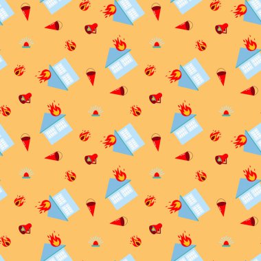 Ulusal İtfaiyeci Günü. İtfaiyeci kusursuz desen. Kumaş, tekstil, duvar kağıdı, ambalaj için tasarım.