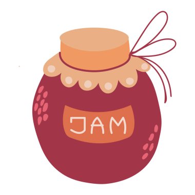 El yapımı reçel kavanozu. Beyaz arkaplan, izole et.