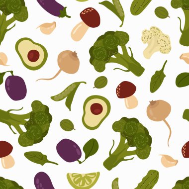 Sebzesiz desen. Fabrika, Tekstil, Duvar kağıdı, Paketleme, Kafe için Tasarım.