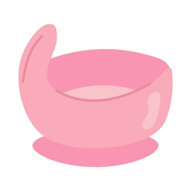 Çocuk tabağı çizilmiş. Beyaz arkaplan, izole et