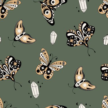 Mistik Kusursuz Düzen. Kumaş, tekstil, duvar kağıdı, ambalaj için tasarım.