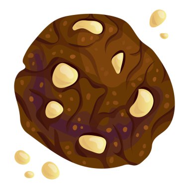 İzole edilmiş beyaz arka planda lezzetli çikolatalı kurabiyeler..