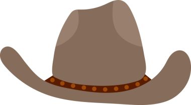 Vahşi Batı. Kovboy şapkası beyaz arka plan, izole