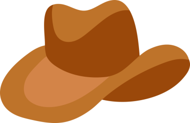 Vahşi Batı. Kovboy şapkası beyaz arka plan, izole