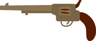 Vahşi Batı. Tabanca beyaz arkaplan, ayır