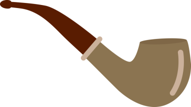 Vahşi Batı. Tütün borusu beyaz arkaplan, izole