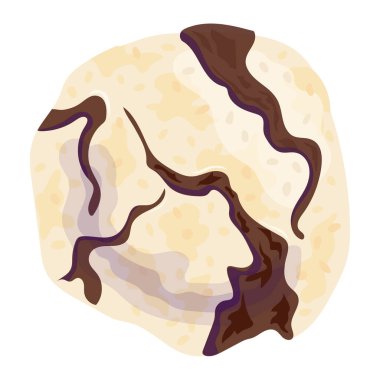 Pudra şekerli çikolatalı kurabiyeler. Beyaz arkaplan, izole et