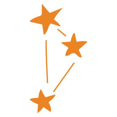 Takımyıldızı. Yıldızlar. Beyaz arkaplan, izole et