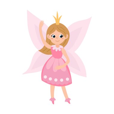 Sevimli ve güzel peri. Beyaz arkaplan, izole et