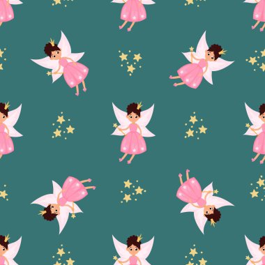 Perili Sihirli Kusursuz Desen. Kumaş, tekstil, duvar kağıdı, ambalaj, çocuk odası için tasarım.