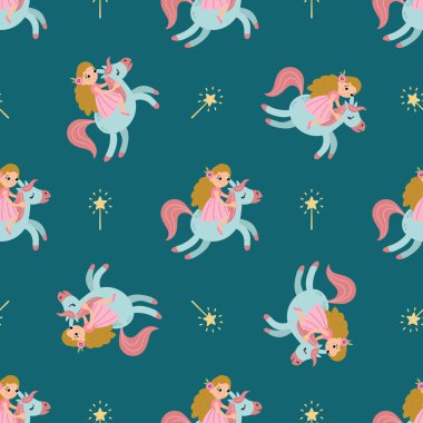 Perili Sihirli Kusursuz Desen. Kumaş, tekstil, duvar kağıdı, ambalaj, çocuk odası için tasarım.