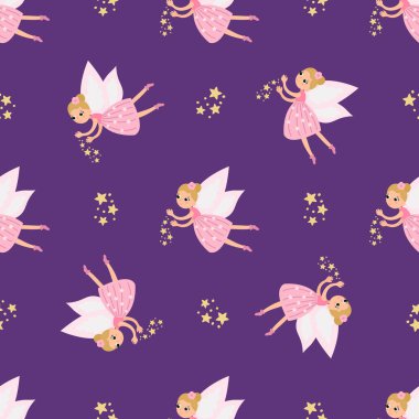 Perili Sihirli Kusursuz Desen. Kumaş, tekstil, duvar kağıdı, ambalaj, çocuk odası için tasarım.