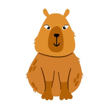 Capybara 'nın tasviri. Beyaz arkaplan, izole et