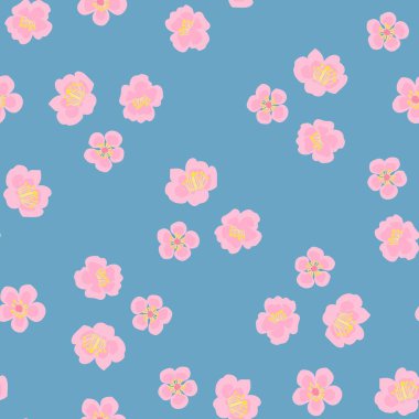 Tatlı bahar çiçekleriyle kusursuz desen. Tasarımınız için sonsuz dokular