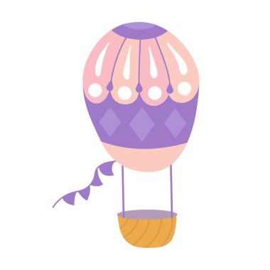 Beyaz izole arkaplanda sevimli hava balonu