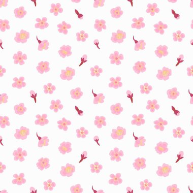Tatlı bahar çiçekleriyle kusursuz desen. Tasarımınız için sonsuz dokular