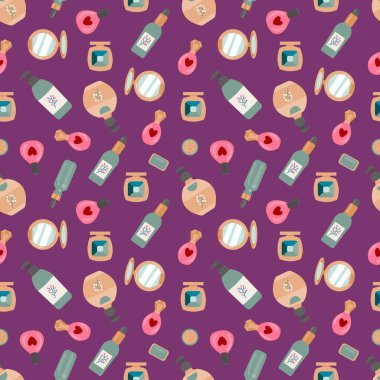 Kozmetik ürünlerle kusursuz desen. Kumaş, tekstil, duvar kağıdı, ambalaj için tasarım
