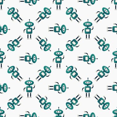 Renkli Robot Deseni Tasarımı. Kumaş, tekstil, duvar kağıdı, ambalaj tasarımları