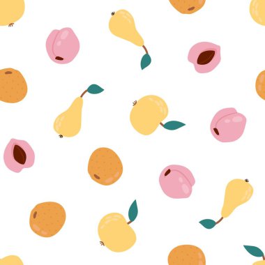 Kusursuz Meyve Çizimi Şablonu. Tasarımınız için sonsuz desenler