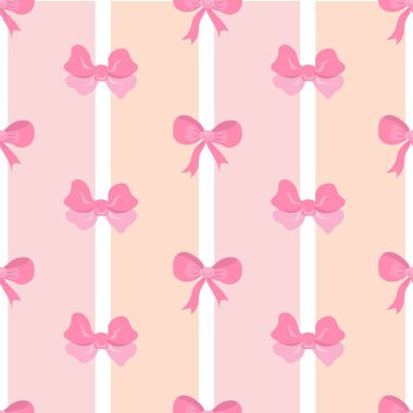 Coquette modeli. Çizgili Pembe Fiyonkların Kusursuz Şablonu.
