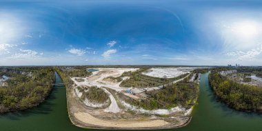 Hannover 'ın gündüz hava görüntüsü. Misburg. Aşağı Saksonya.