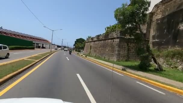 República Dominicana Julho 2023 Pov Zona Colonial Santo Domingo República — Vídeo de Stock