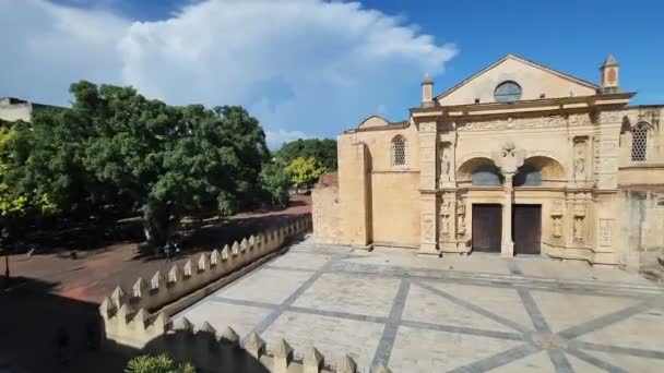 Cattedrale Santa Mara Menor Nella Città Coloniale Santo Domingo Prima — Video Stock